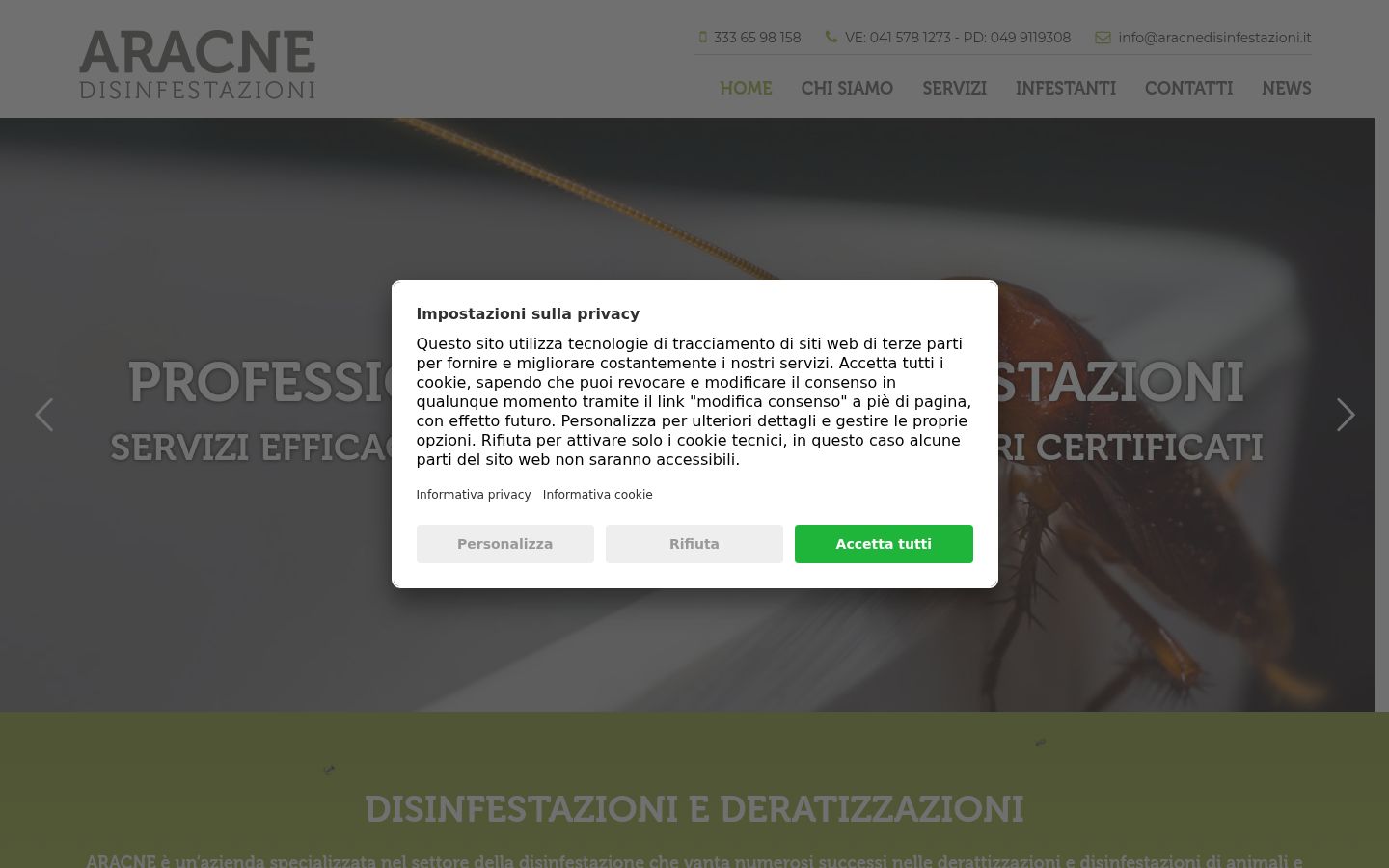 Snimka zaslona bannera za privolu prikazanog prije bilo kakve interakcije