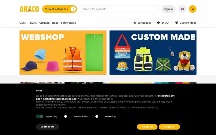 Screenshot of araco.co.uk