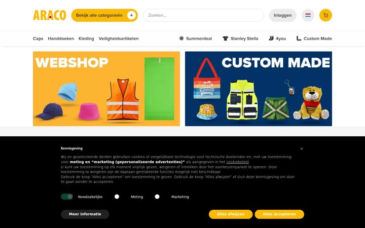 Screenshot of araco.nl