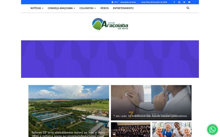 Screenshot of aracoiabadaserra.com.br