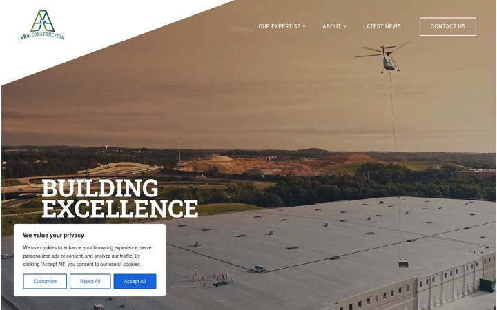 Screenshot of araconstruction.com