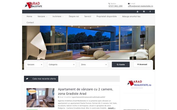 Screenshot of arad-realestate.ro