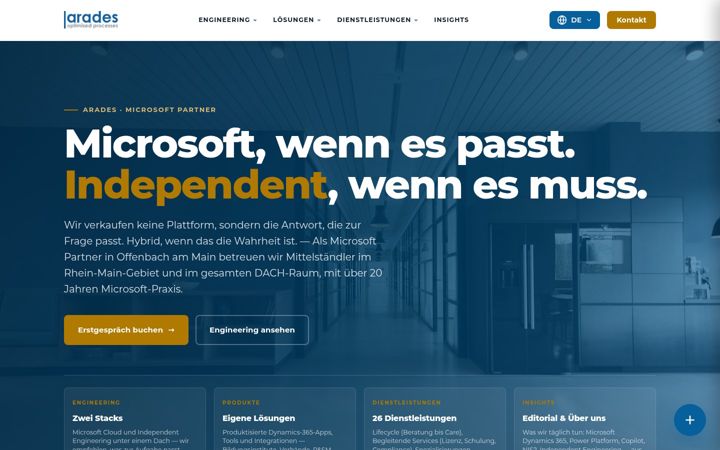 Screenshot of arades.de