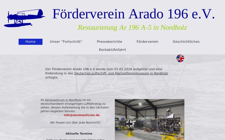 Screenshot of arado196.de