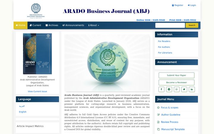 Screenshot ta' aradojournal.org