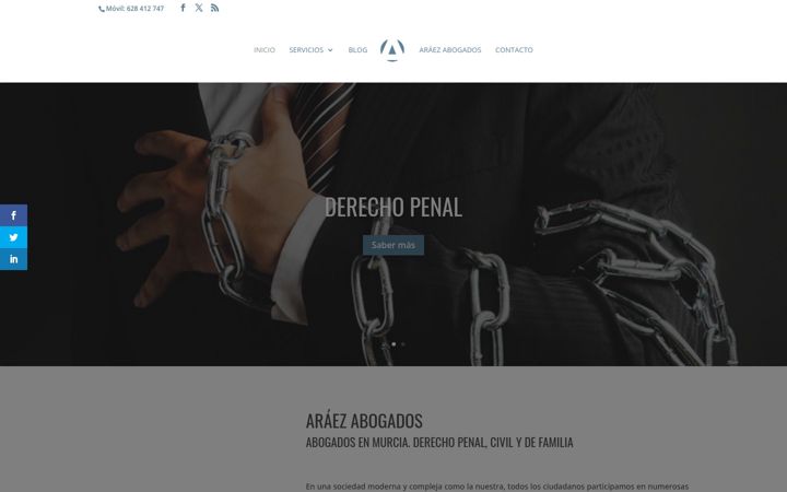 Screenshot ta' araezabogados.com