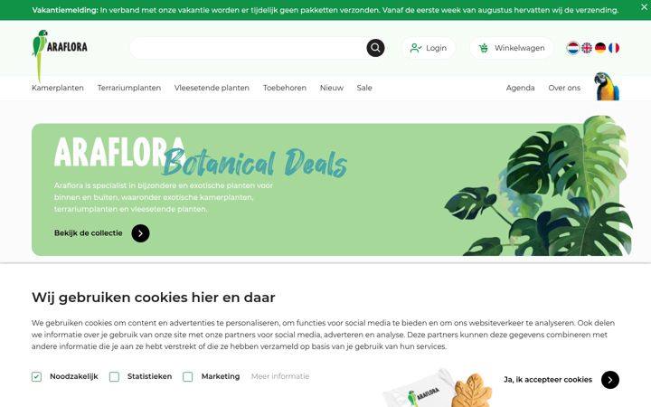 Screenshot of araflora.nl