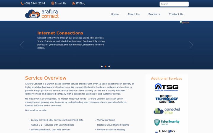 Screenshot di arafura.net.au