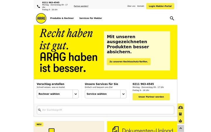 Screenshot of arag-partnervertrieb.de