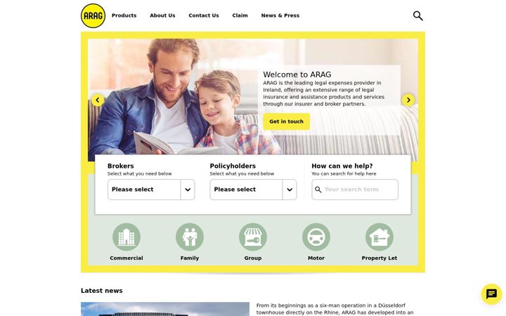 Screenshot of arag.ie