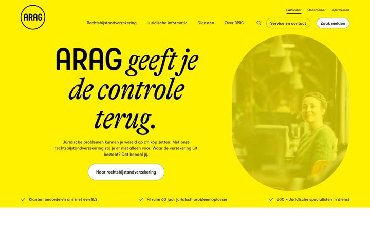 Screenshot of arag.nl