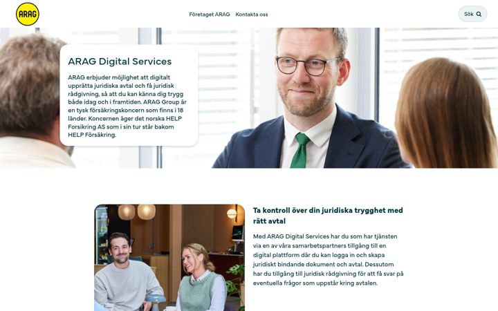 Screenshot of arag.se