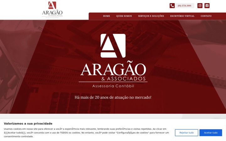Screenshot of aragaoeassociados.com.br