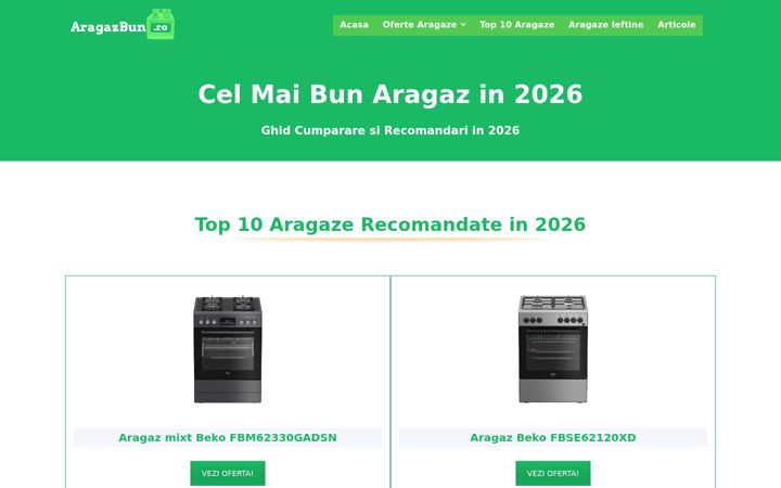 Screenshot stránky aragazbun.ro