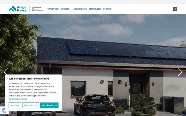 Screenshot of aragohaus.de