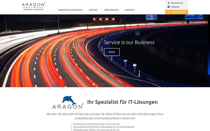 Screenshot of aragon.de
