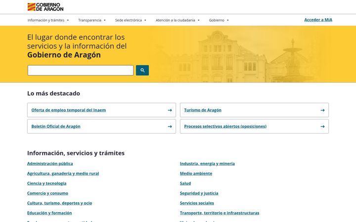 Captura de ecrã de aragon.es