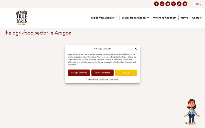 Screenshot of aragonalimentos.es