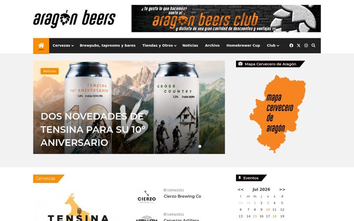 Screenshot of aragonbeers.com