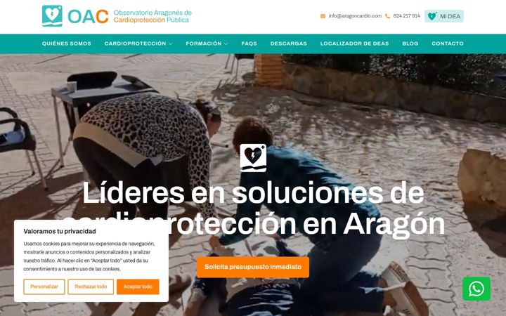 Screenshot ta' aragoncardio.com