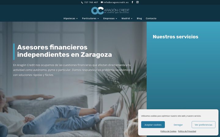 Snímek obrazovky aragoncredit.es