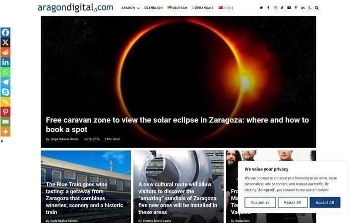 Screenshot ta' aragondigital.com