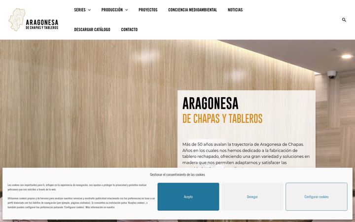 Screenshot of aragonesachapasytableros.com
