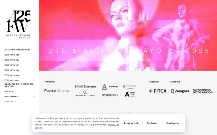 Screenshot of aragonfashionweek.com
