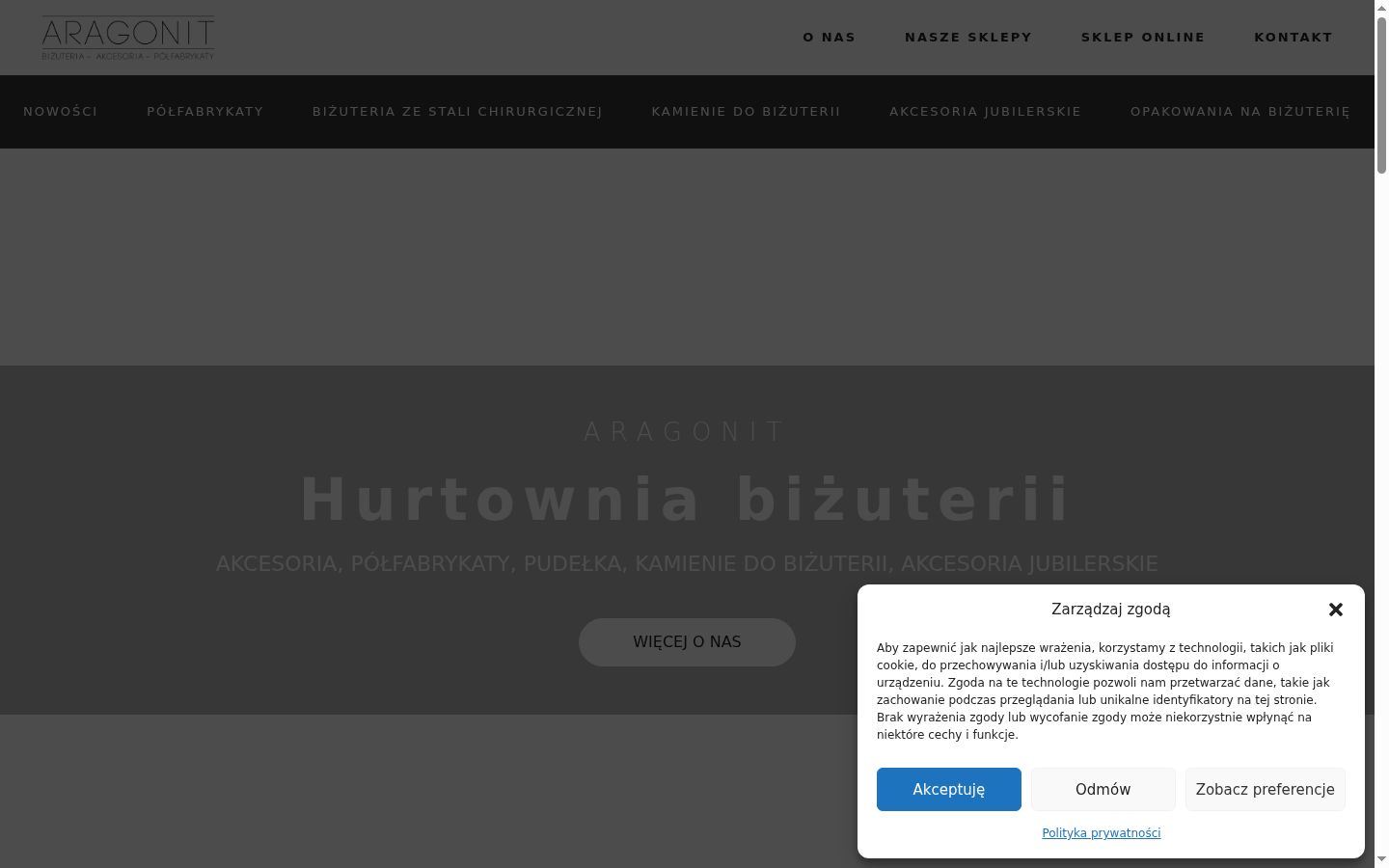 Screenshot of the consent banner shown before any interaction