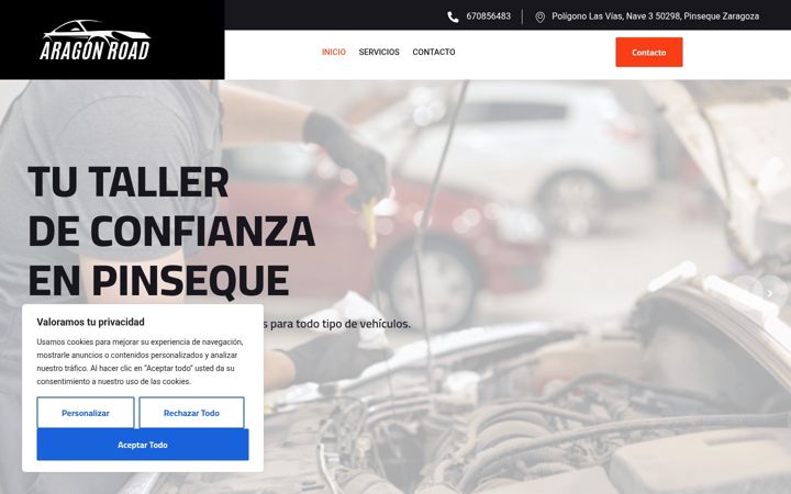 Screenshot ta' aragonroad.com