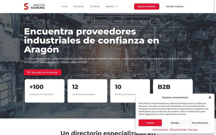 Screenshot ta' aragonsourcing.com