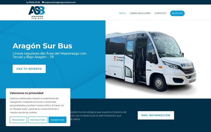 Screenshot of aragonsurbus.com