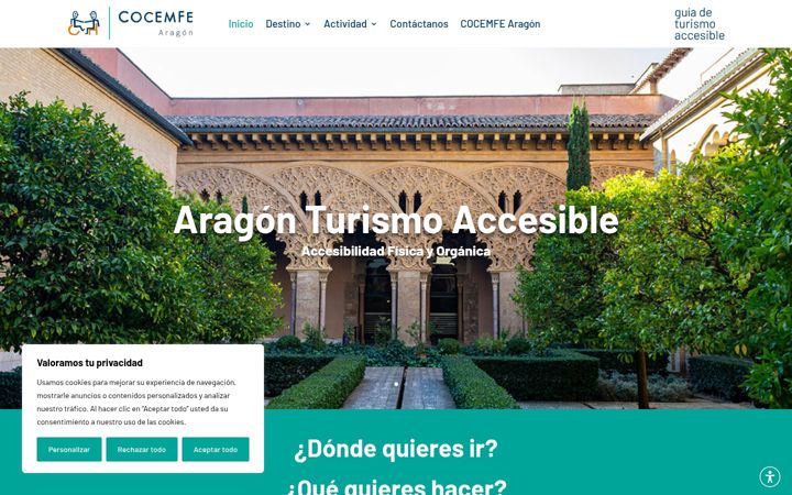 Snimka zaslona za aragonturismoaccesible.es