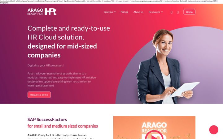 Screenshot ta' aragoreadyforhr.com
