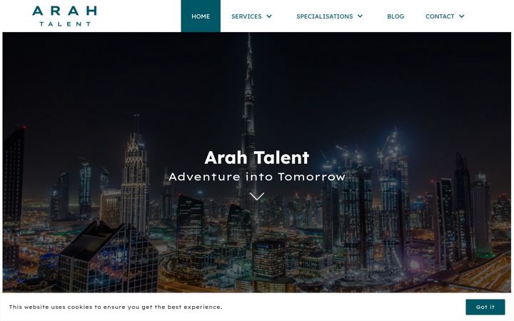 Screenshot of arahtalent.com