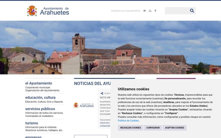 Screenshot ta' arahuetes.es