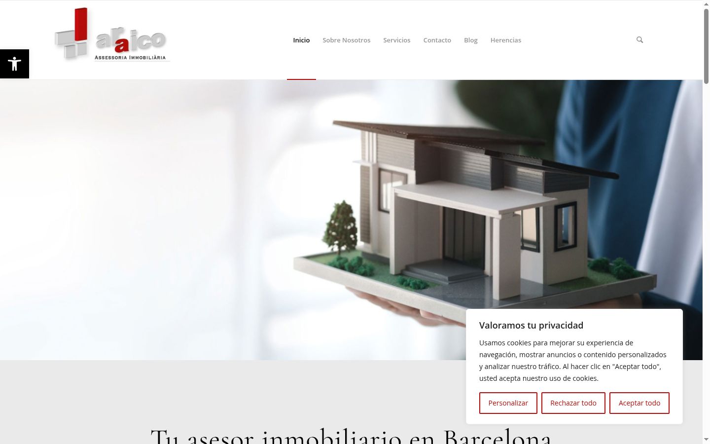 Screenshot of the consent banner shown before any interaction