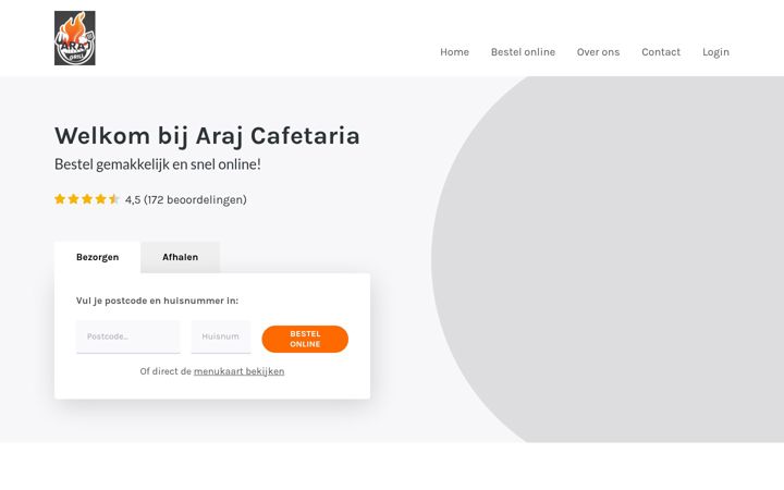 Screenshot ta' arajcafetaria.nl