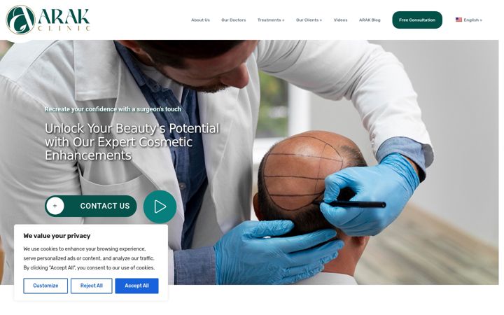 Screenshot of arak.clinic