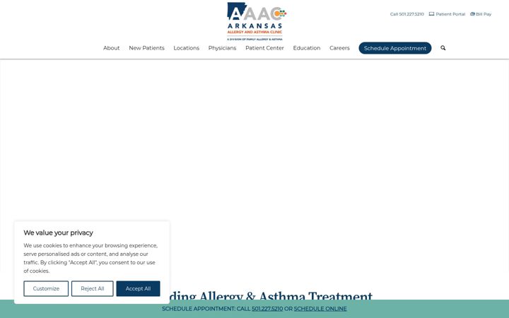 Skjermbilde av arallergy.com