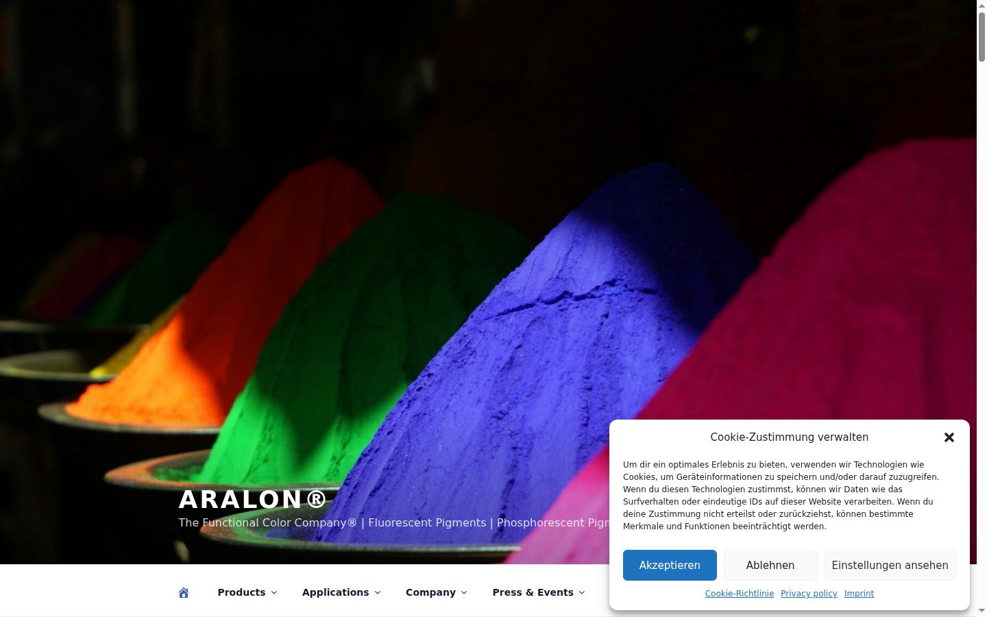 Captura de ecrã do banner de consentimento apresentado antes de qualquer interação