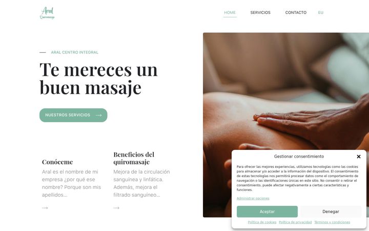 Skjermbilde av aralquiromasaje.com