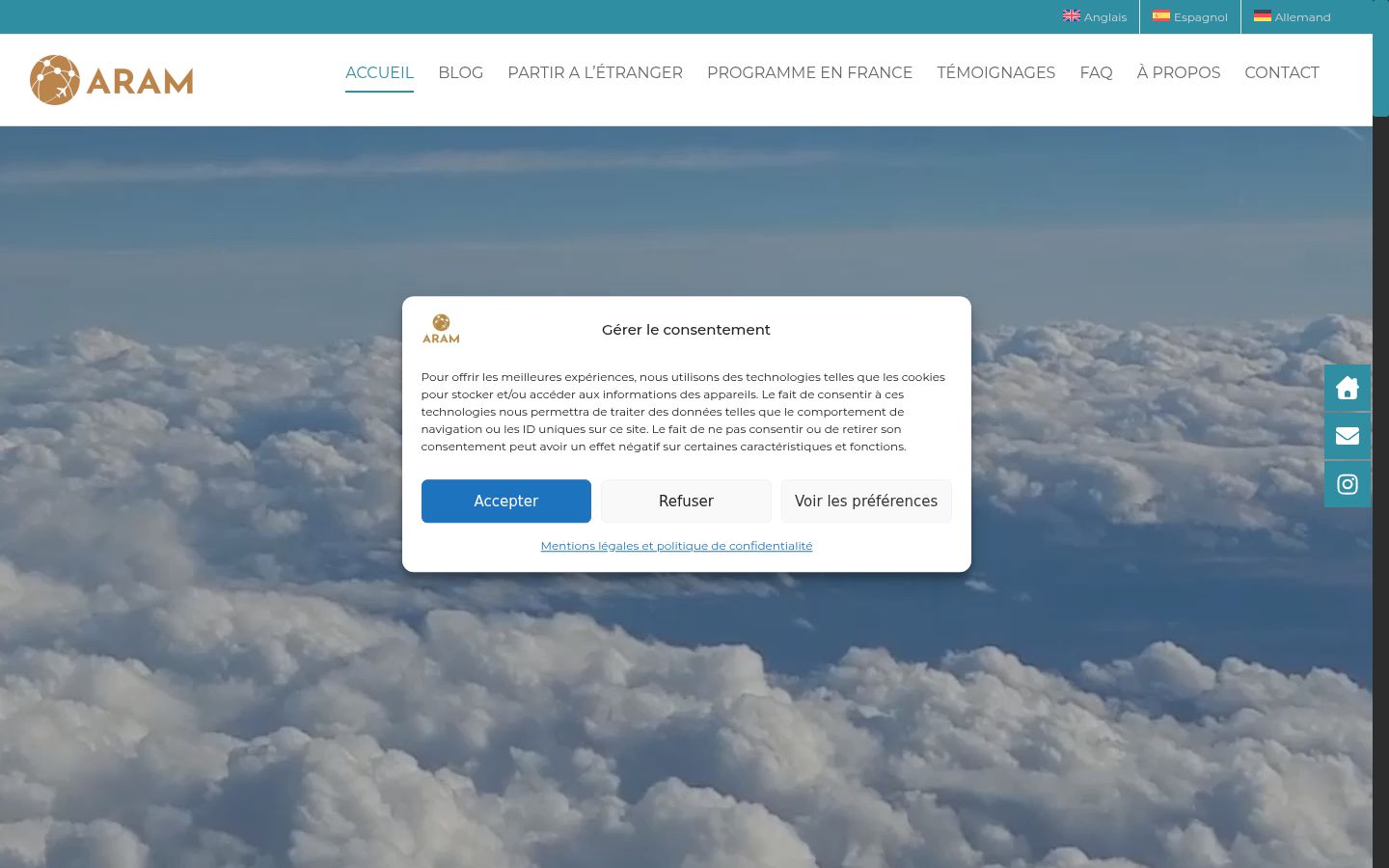 Screenshot van de toestemmingsbanner zoals getoond vóór enige interactie