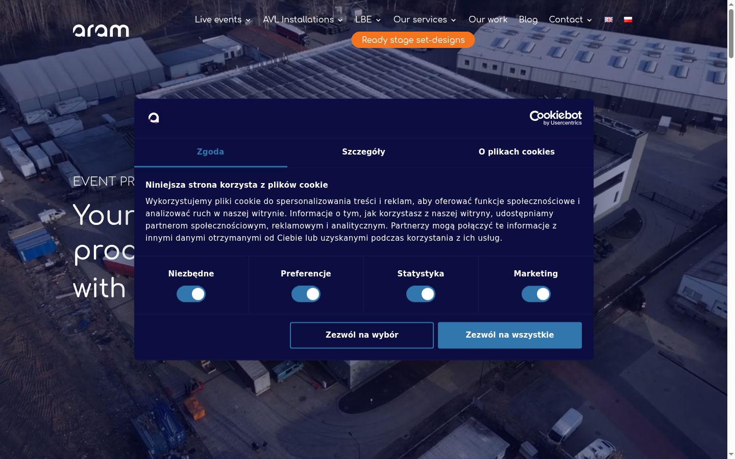 Screenshot of the consent banner shown before any interaction