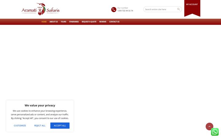Screenshot of aramatisafaris.co.ke