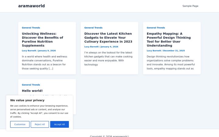 Screenshot of aramaworld.com