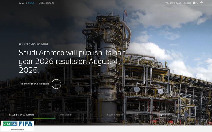Kuvakaappaus sivustosta aramco.com