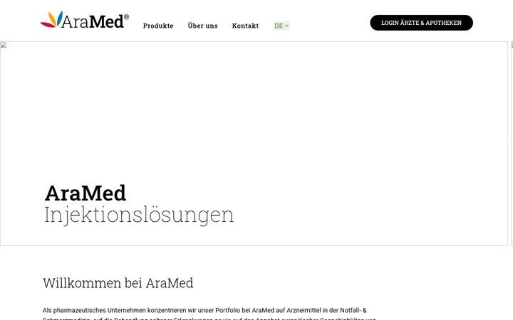 Screenshot of aramed.de