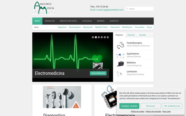 Skjermbilde av aramedical.com
