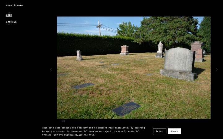 Screenshot of aramfranke.com